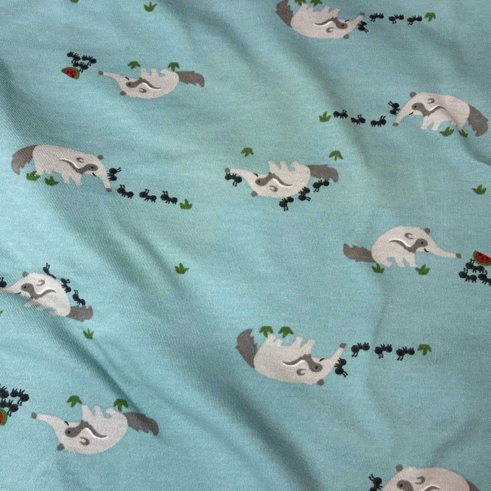 Gymboree Blue Ant Anteater Reversible Double Sided Baby Blanket 100% Cotton 2013